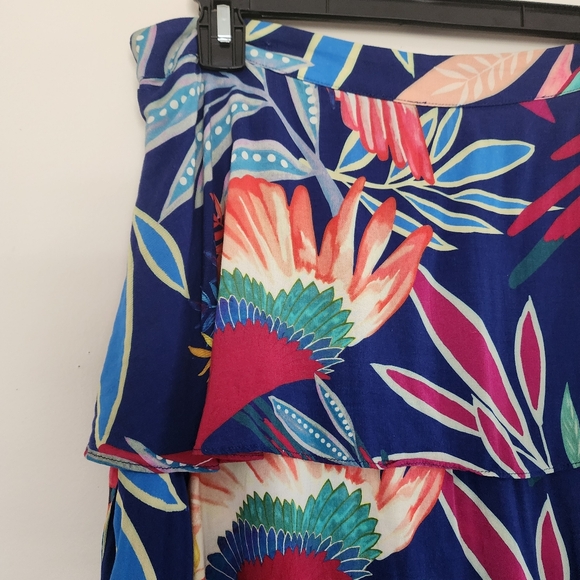 Farm Rio x Anthropologie Fatima Tiered Midi Skirt Size Large - Picture 7 of 16